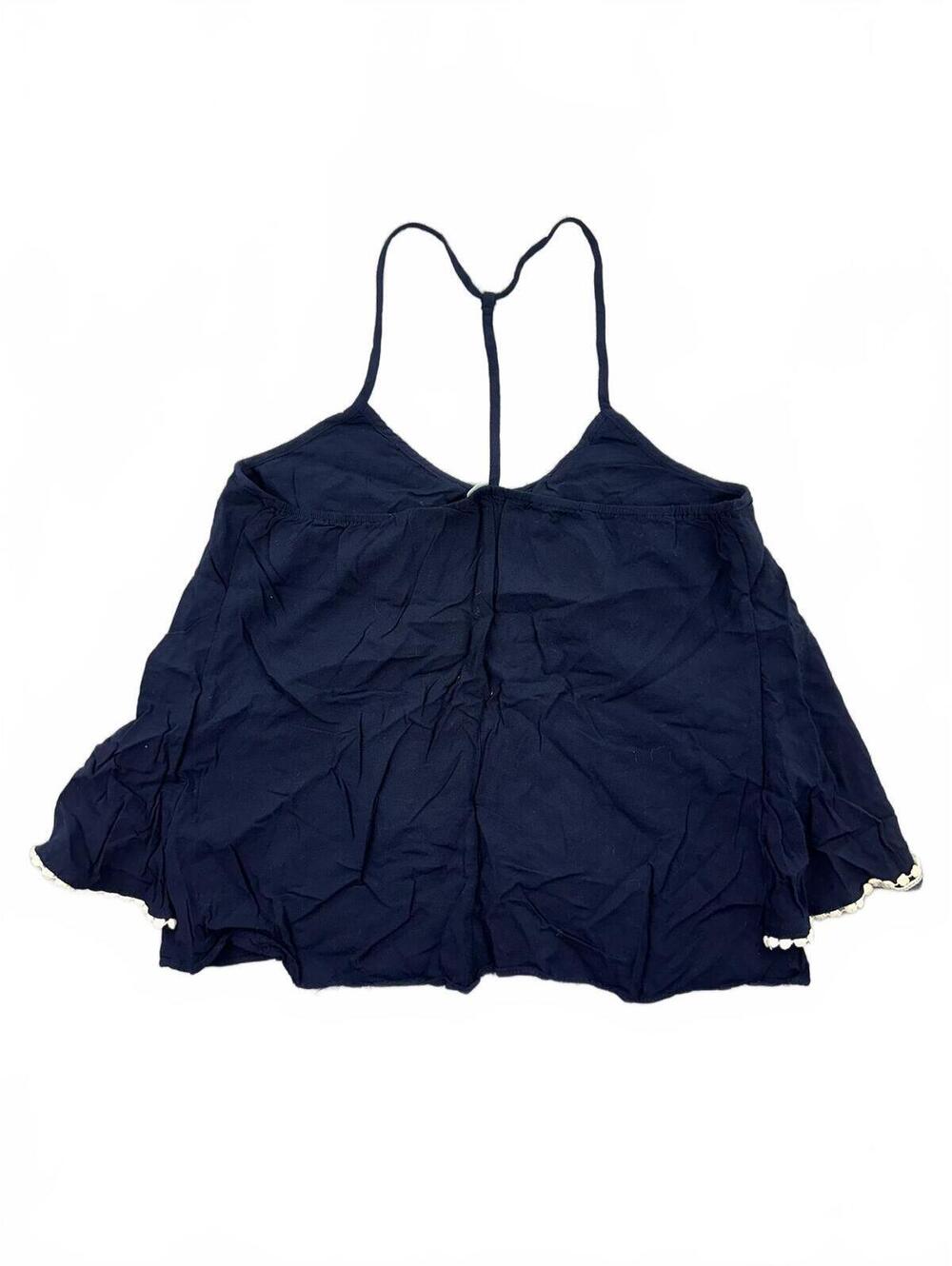 Maurice's Navy Y2K Fairycore Rayon Flutter Hem Cami Tank Top - Picture 3 of 6